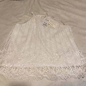 WHITE LACE Halter top